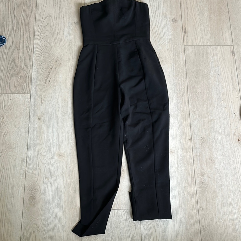 Black Halo Black Sleeveless Jumpsuit with Tapered Legs